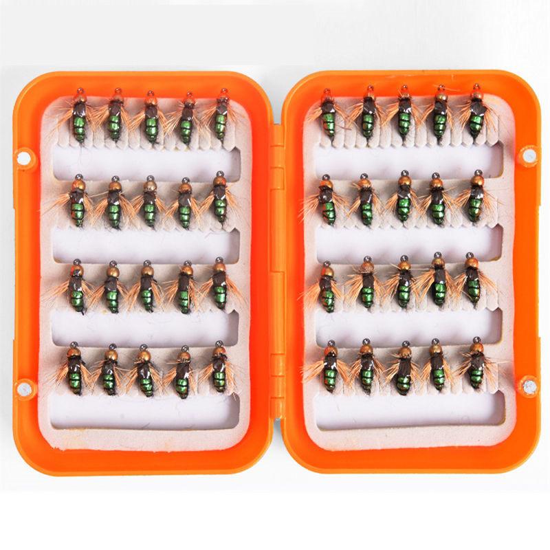 40pcs/box Fly Fishing Flies Lure High Carbon Steel Fly Tying Hooks Trout Fishing Flies