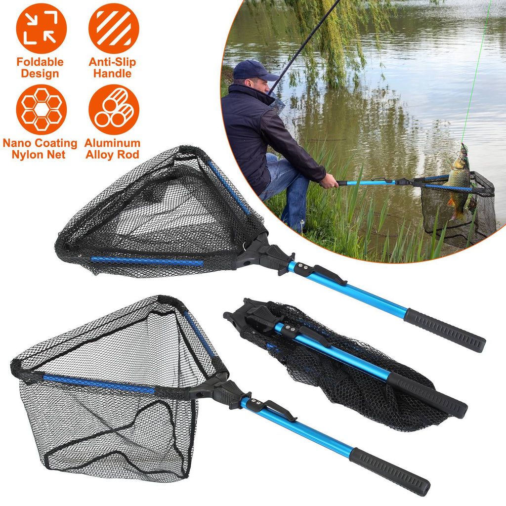 Foldable Fishing Net with Aluminum Handle and Nano Coating