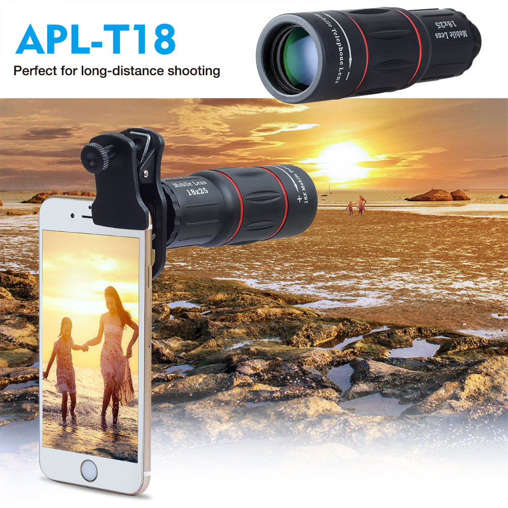 Zoom Mobile Phone Lens/ iPhone Samsung Smartphones clip Camera Lens w/tripod 18XTZJ