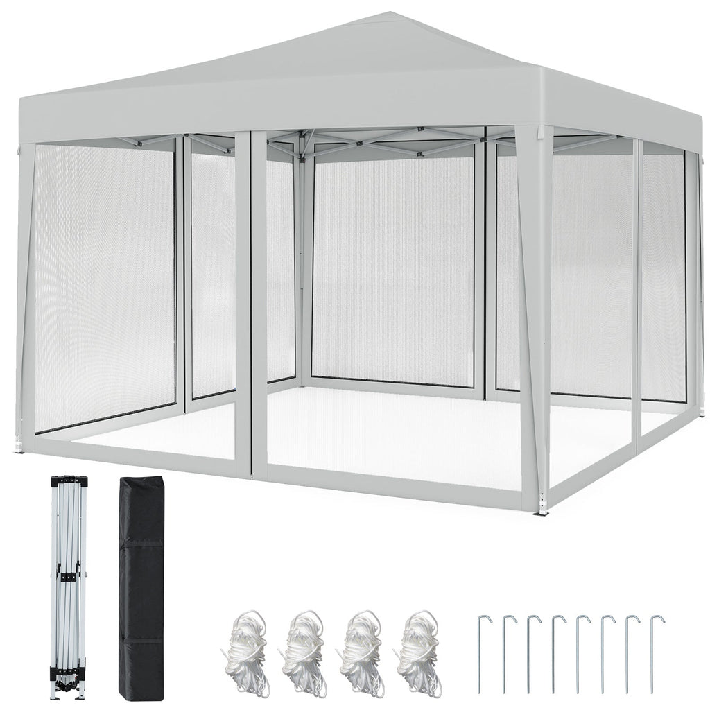 10 FT x 10 FT Pop-Up Canopy Tent Easy Setup Instant Folding Shelter with Mesh Netting