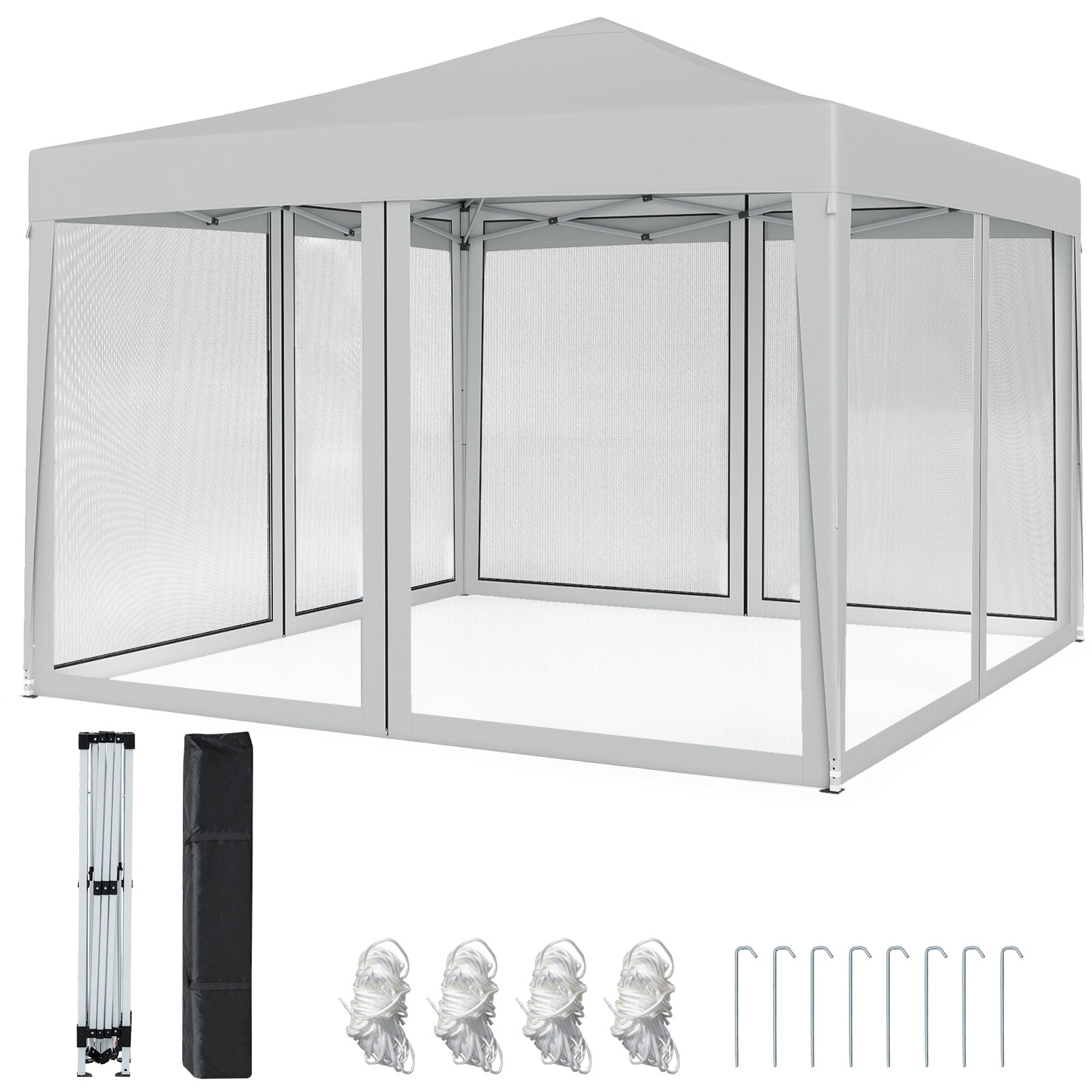 10 FT x 10 FT Pop-Up Canopy Tent Easy Setup Instant Folding Shelter with Mesh Netting
