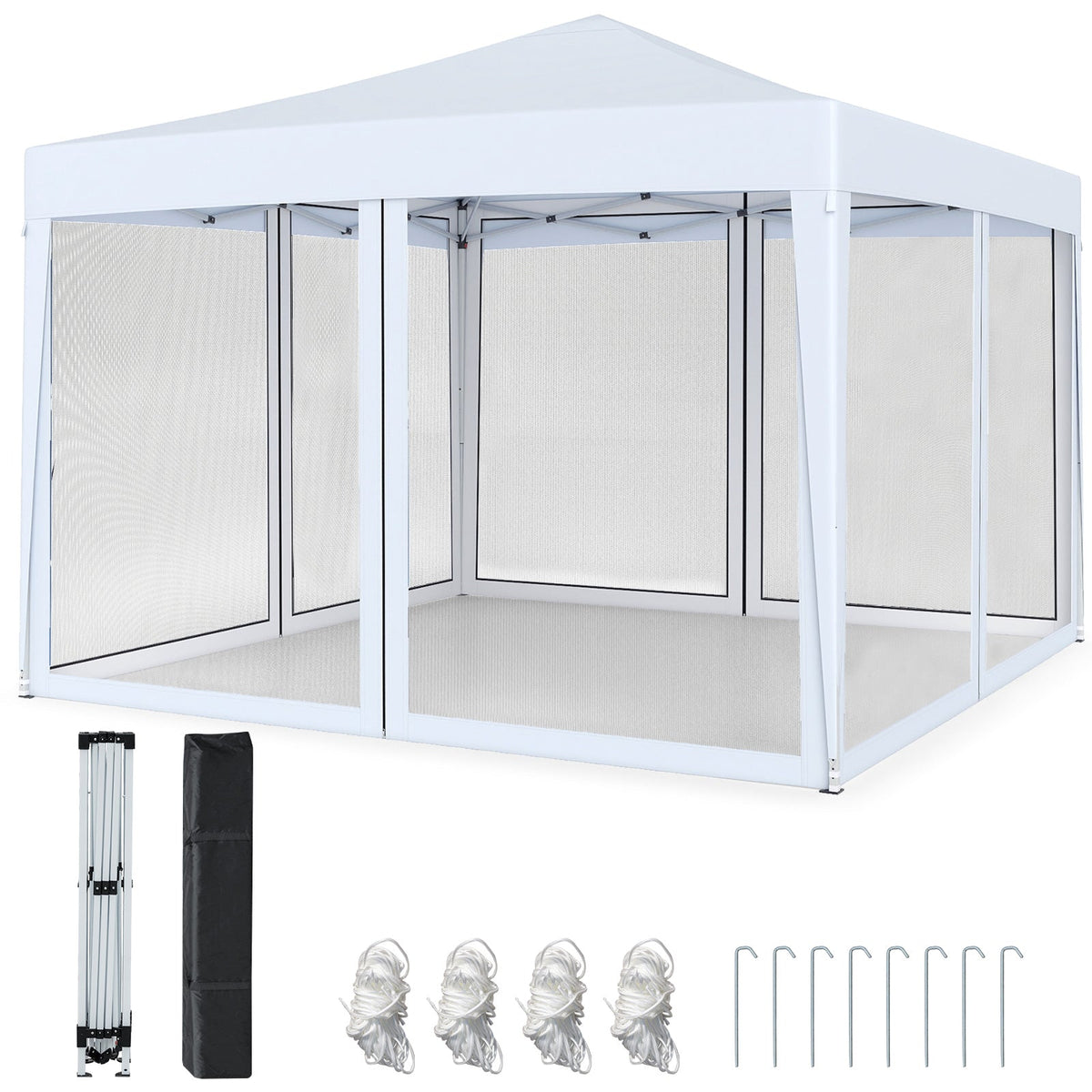 10 FT x 10 FT Pop-Up Canopy Tent Easy Setup Instant Folding Shelter with Mesh Netting