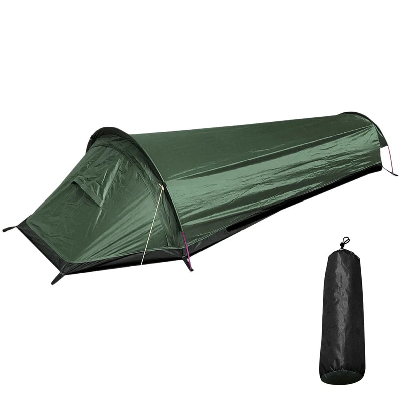 Camping Single Person Tent Ultralight Compact Outdoor Sleeping Bag Waterproof Backpack