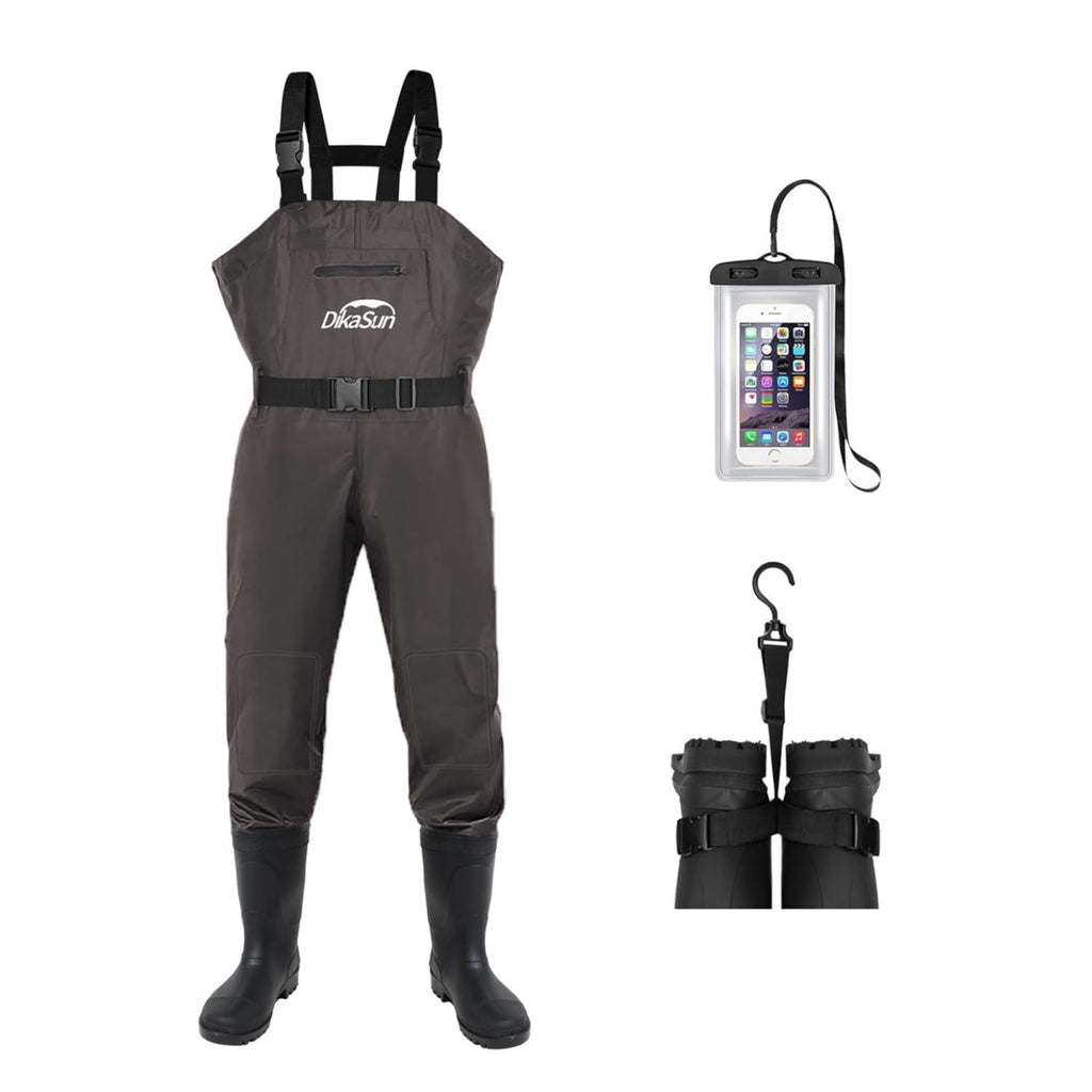 DikaSun Lightweight Bootfoot Chest Waders with Boots — Men & Women Fishing Waders