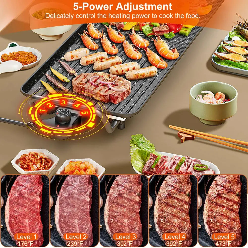 Portable Smokeless Electric Non Stick Bbq Grill and Griddle
