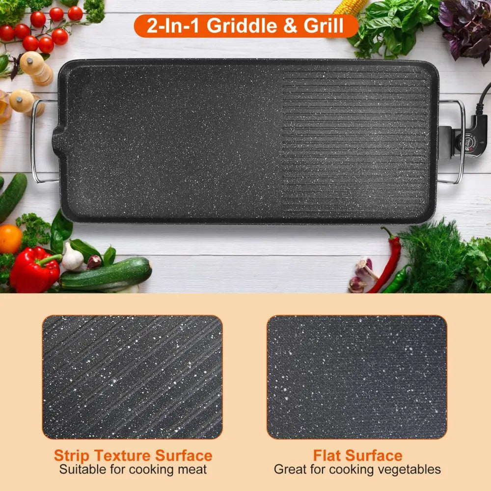 Portable Smokeless Electric Non Stick Bbq Grill and Griddle
