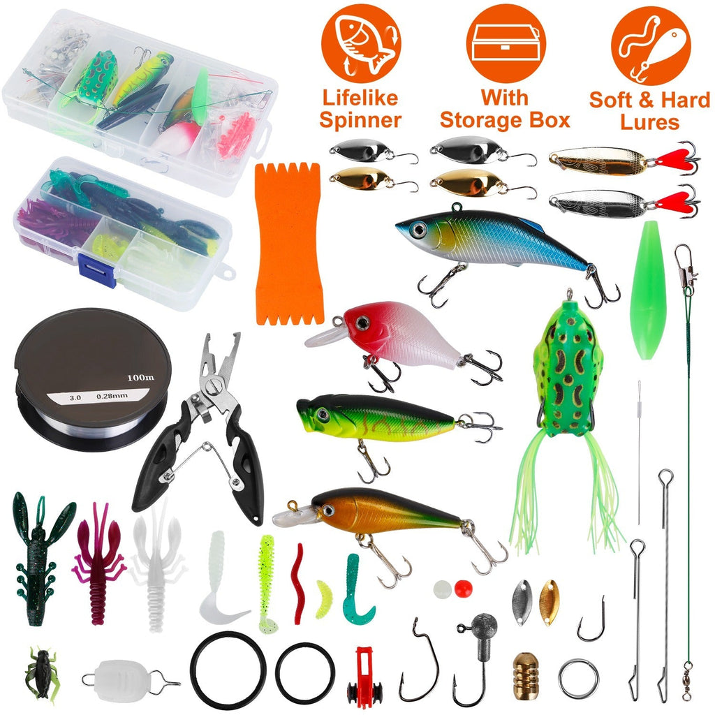 383Pcs Fishing Lures Tackle Box Bass Fishing Animated Lure