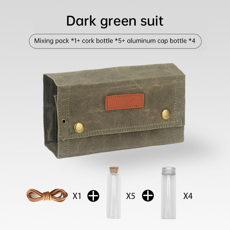 New Canvas Portable Bbq Outdoor Camping Picnic Seasoning Bag & Bottle Set