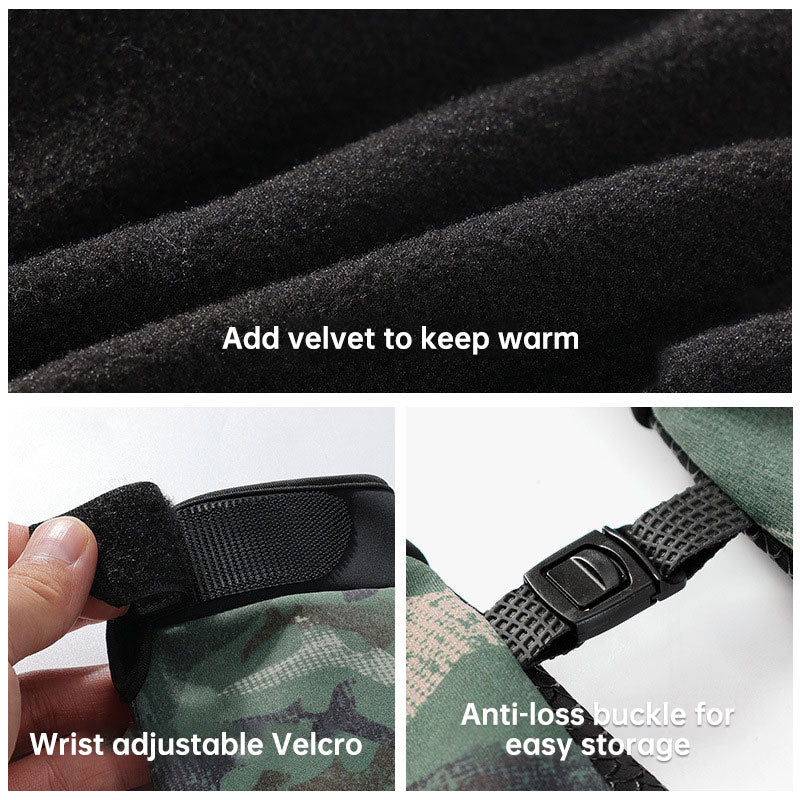 fishing gloves dew three-finger non-slip plus velvet warm windproof riding cold-proof fishing