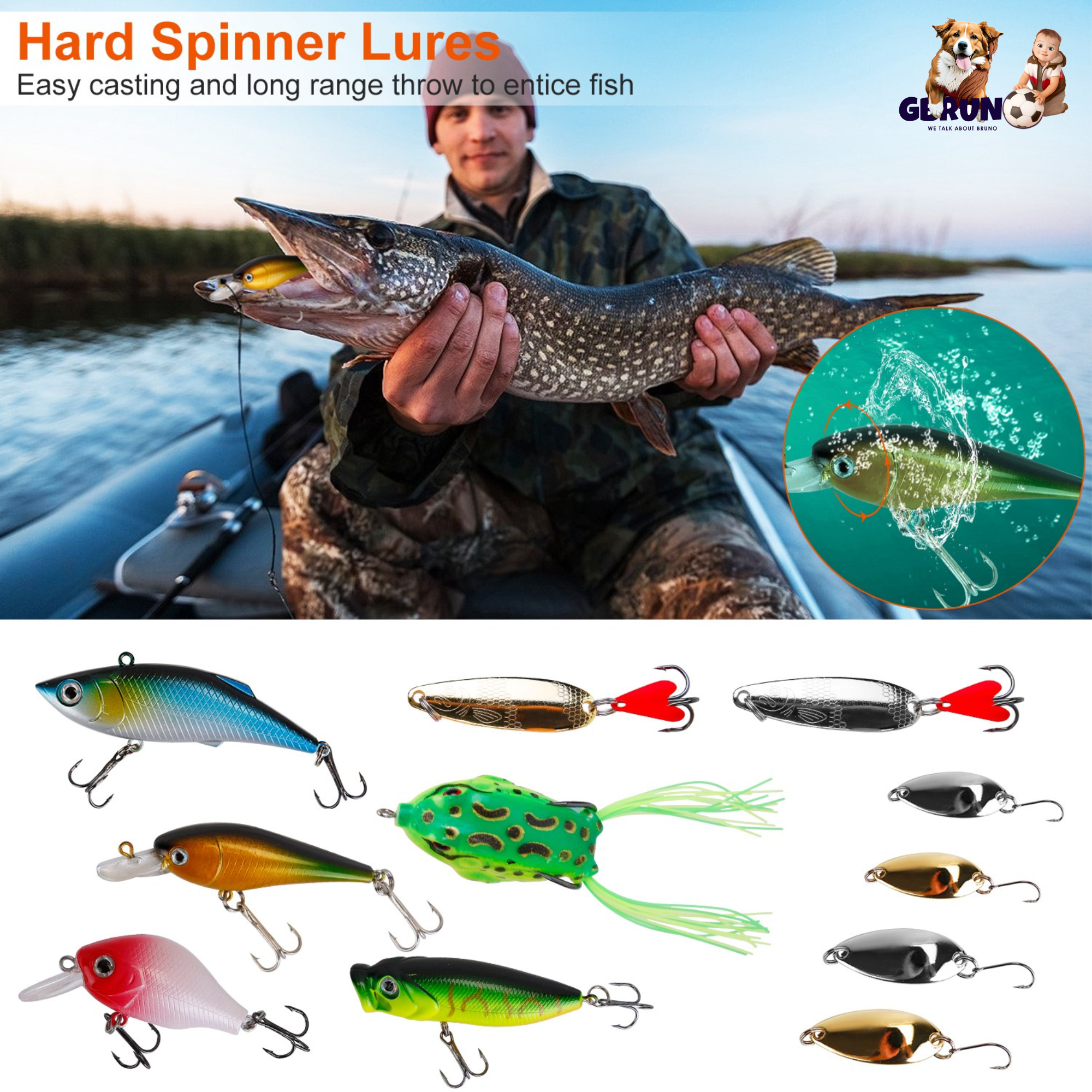 383Pcs Fishing Lures Tackle Box Bass Fishing Animated Lure
