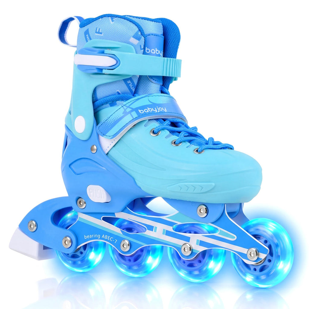 4-Size Adjustable Light-Up Inline Skates for Toddlers Ages 5-7