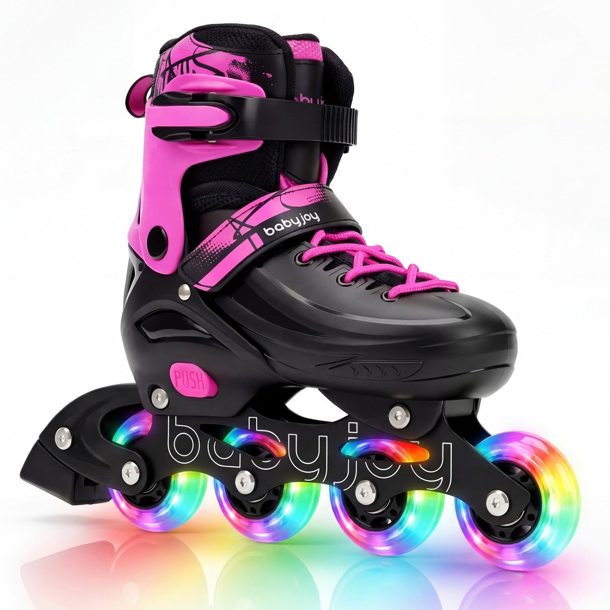 4-Size Adjustable Light-Up Inline Skates for Toddlers Ages 5-7