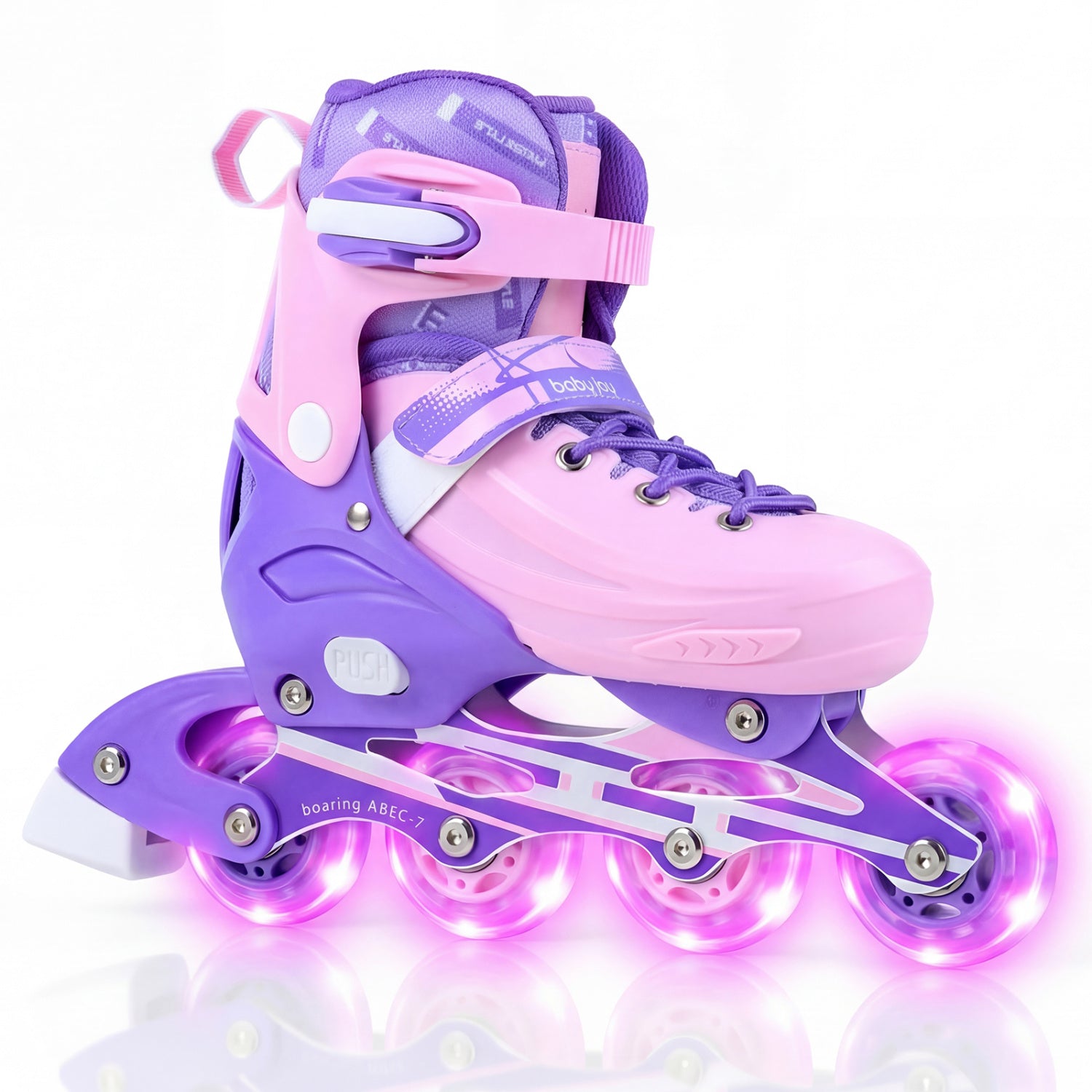 4-Size Adjustable Light-Up Inline Skates for Toddlers Ages 5-7