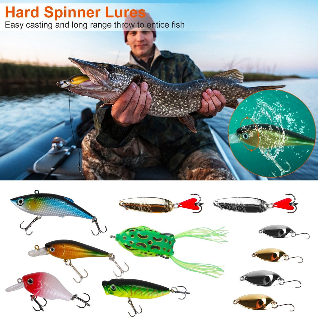 383Pcs Fishing Lures Tackle Box Bass Fishing Animated Lure