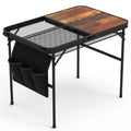 Foldable Camping Table Collapsible Aluminum Alloy Grill Stand Height Adjustable