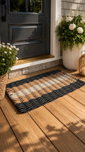 5 Stripe Lobster Rope Mat Black Brown Tan