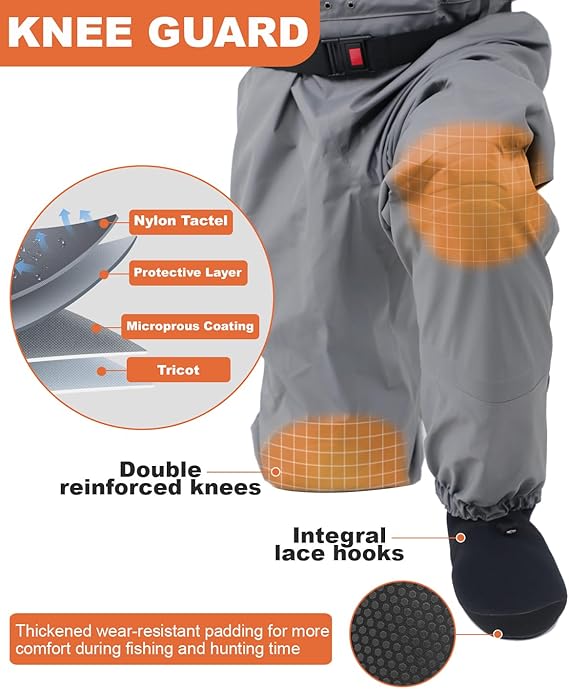 DikaSun Breathable Stocking Foot Waders for Fly Fishing (Lightweight Unisex Design)