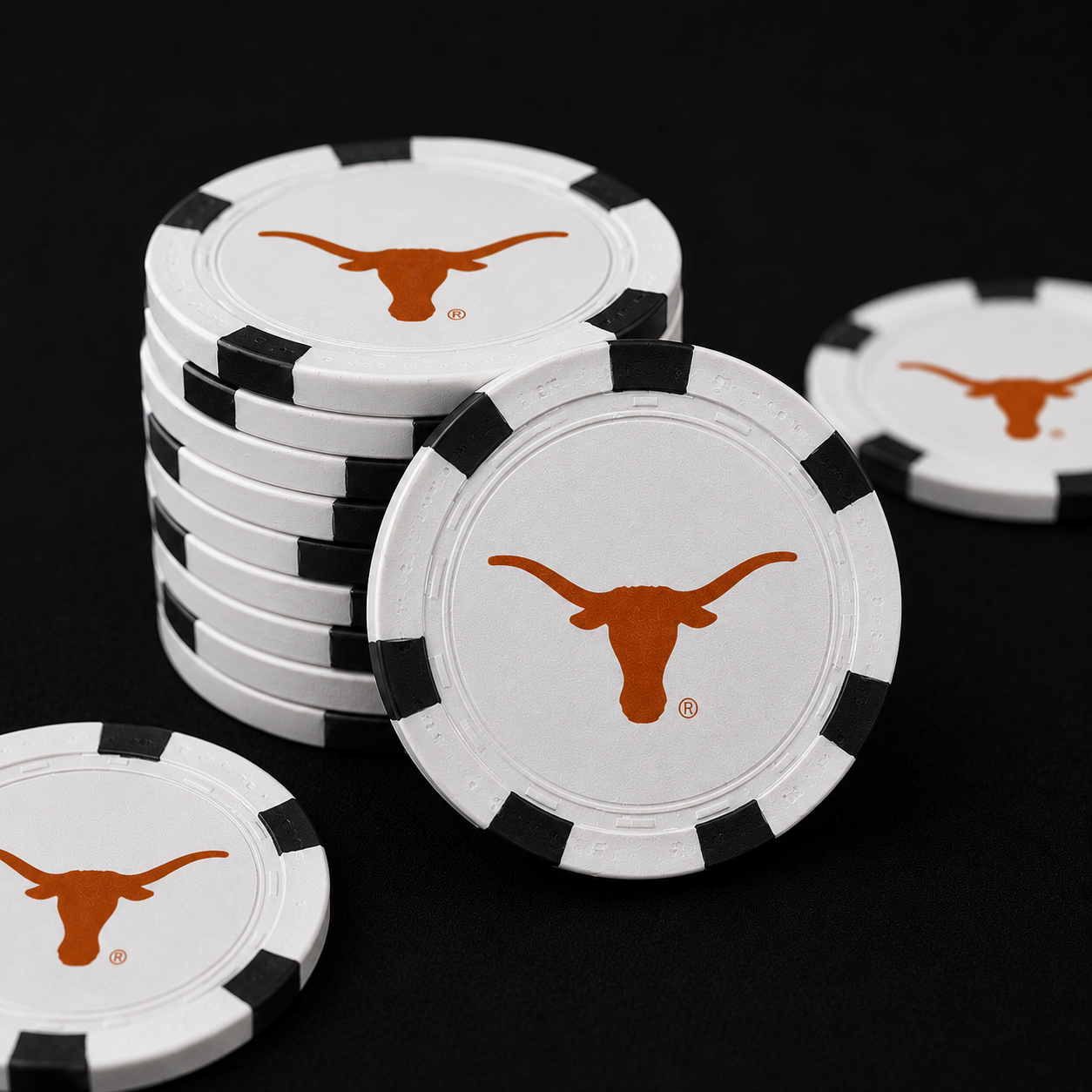 Texas Longhorn Color Printed 100 Chip Poker Set