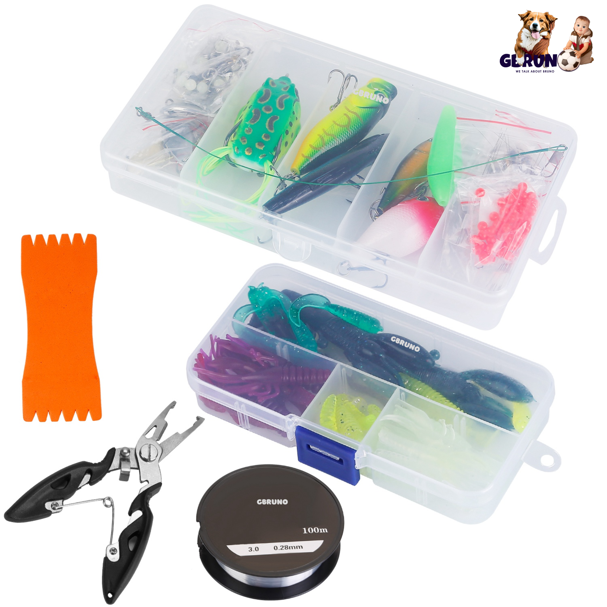 383Pcs Fishing Lures Tackle Box Bass Fishing Animated Lure