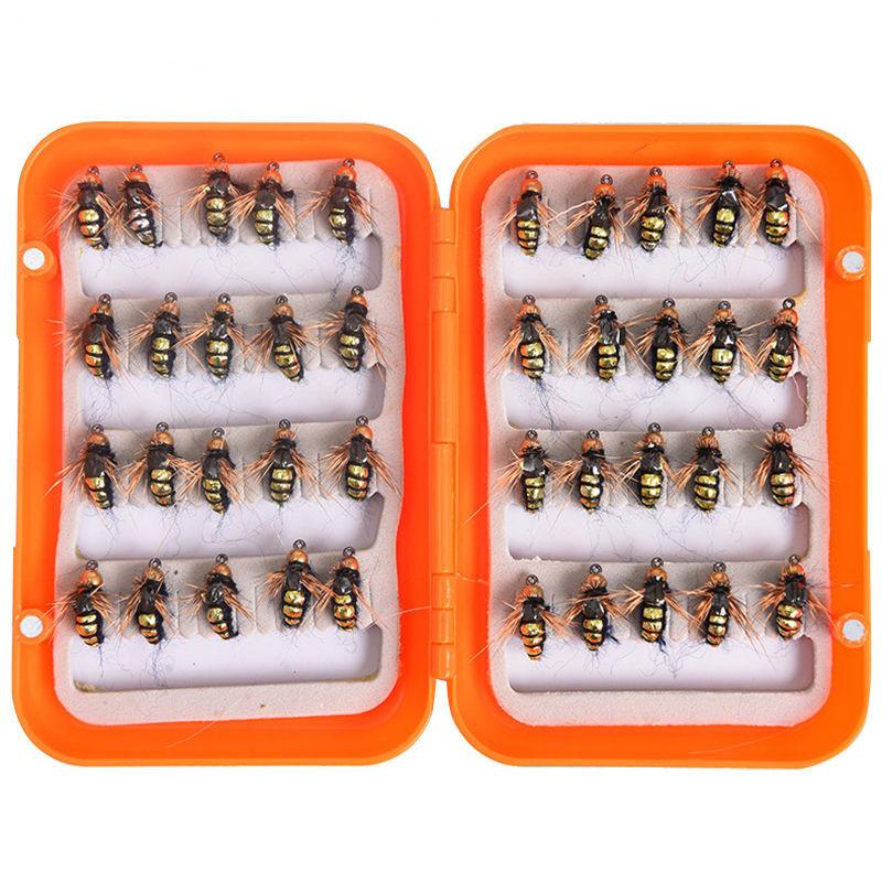 40pcs/box Fly Fishing Flies Lure High Carbon Steel Fly Tying Hooks Trout Fishing Flies