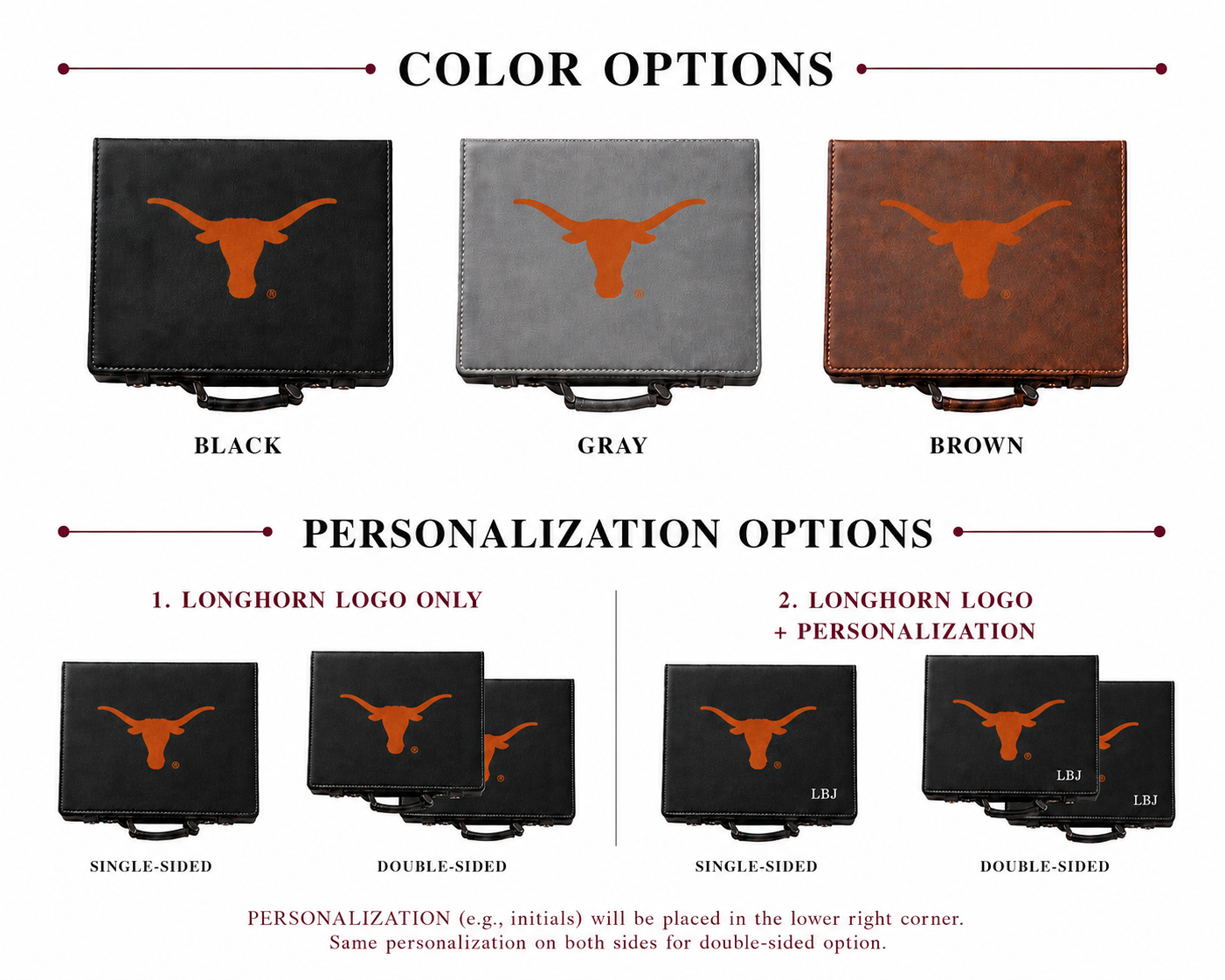 Texas Longhorn Color Printed 100 Chip Poker Set