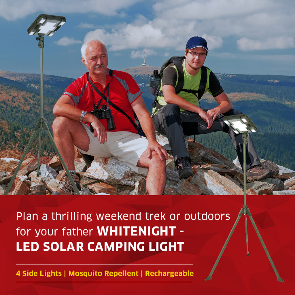 TRU De-LIGHT WHITENIGHT Multipurpose Solar / AC / DC - Garden, Camping Main Light + 3 Independent Detachable Multi Mode Side Lights / Tripod + Carrying Bag