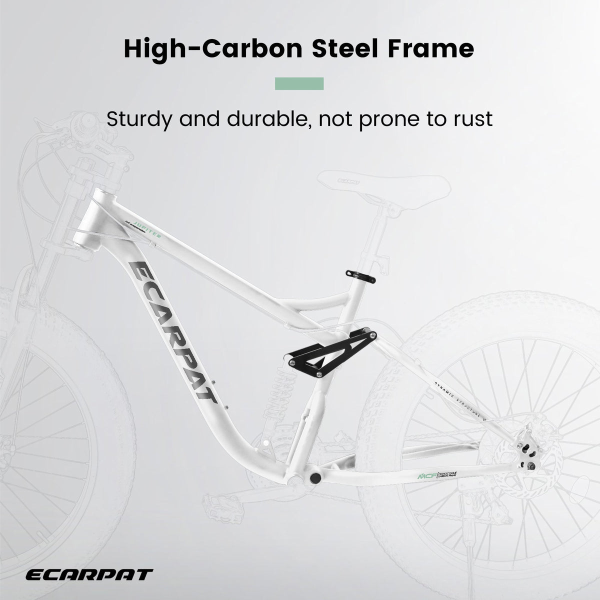 26" Men's Full-Suspension Fat Tire Mountain Bike (White) - Shimano 21-Speed & Dual Disc Brakes