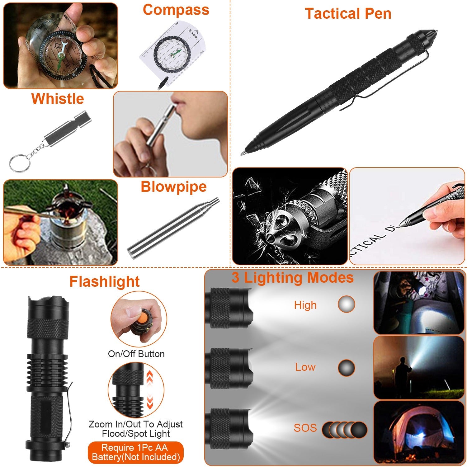 125Pcs Survival Kits Professional Emergency Survival Gear Tactical First Aid Kit Supplies