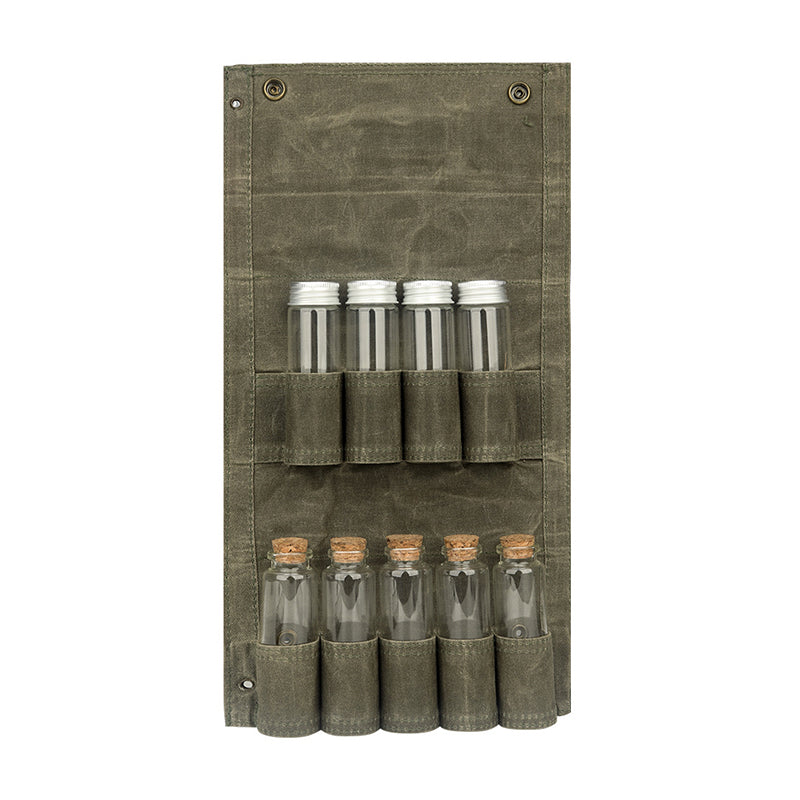 New Canvas Portable Bbq Outdoor Camping Picnic Seasoning Bag & Bottle Set