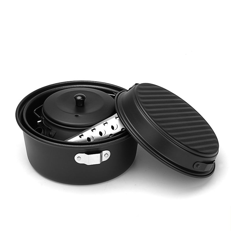 Non-stick coating aluminum alloy cover pot kettle portable camping pot frying pans