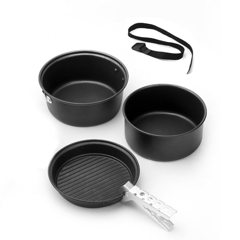 Non-stick coating aluminum alloy cover pot kettle portable camping pot frying pans