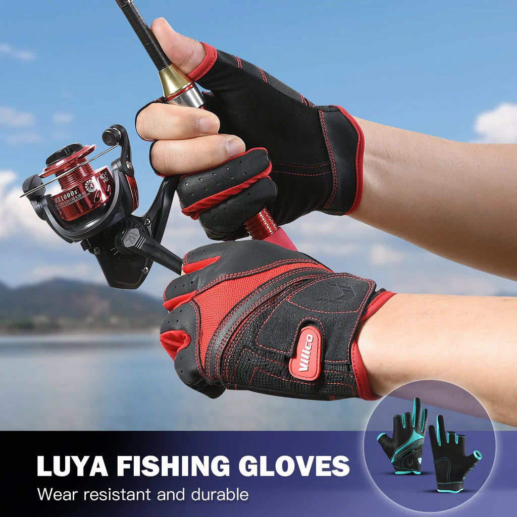 Outdoor sports autumn and winter anti slip wear-resistant and anti cutting lure fishing gloves
