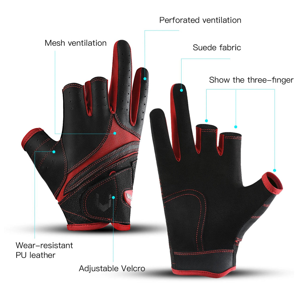 Outdoor sports autumn and winter anti slip wear-resistant and anti cutting lure fishing gloves