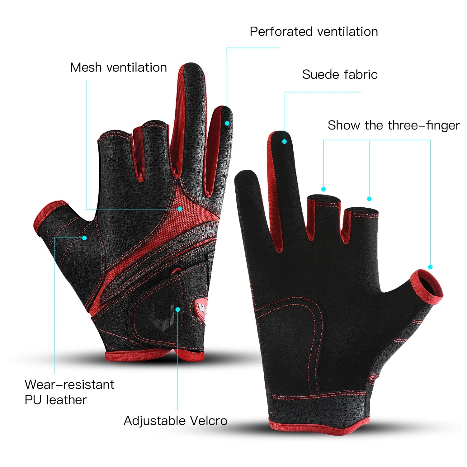 Outdoor sports autumn and winter anti slip wear-resistant and anti cutting lure fishing gloves