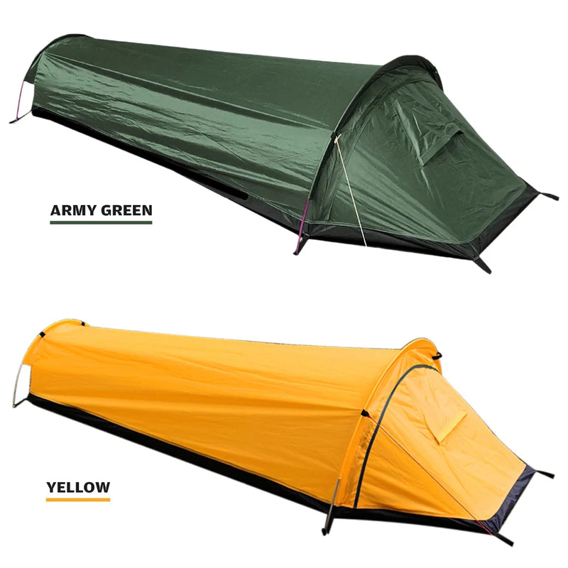 Camping Single Person Tent Ultralight Compact Outdoor Sleeping Bag Waterproof Backpack