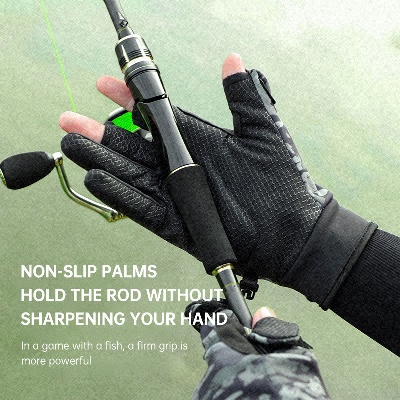 fishing gloves dew three-finger non-slip plus velvet warm windproof riding cold-proof fishing