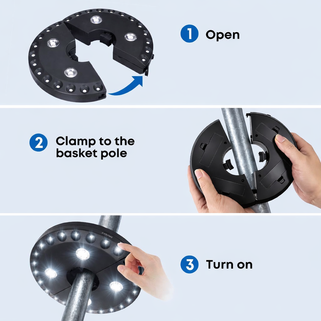 LED Disc Golf Basket Light for Glow Disc or Practice at Night