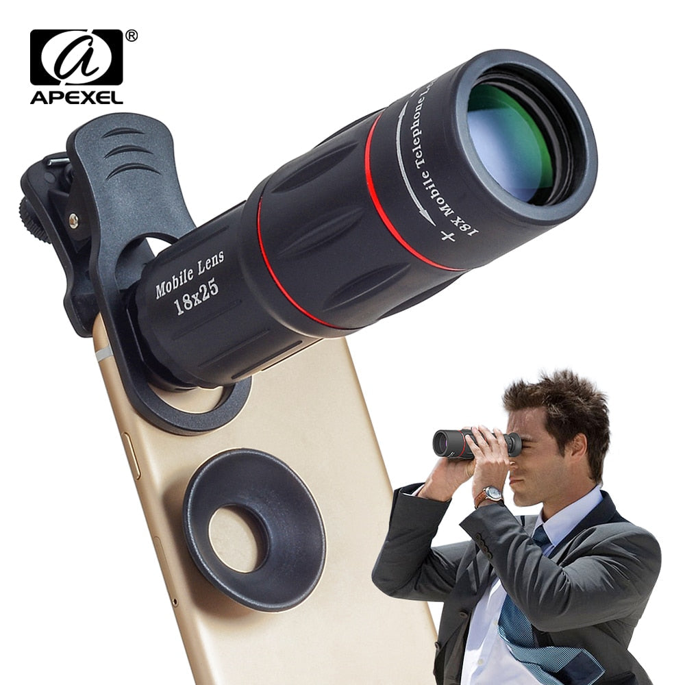 Zoom Mobile Phone Lens/ iPhone Samsung Smartphones clip Camera Lens w/tripod 18XTZJ