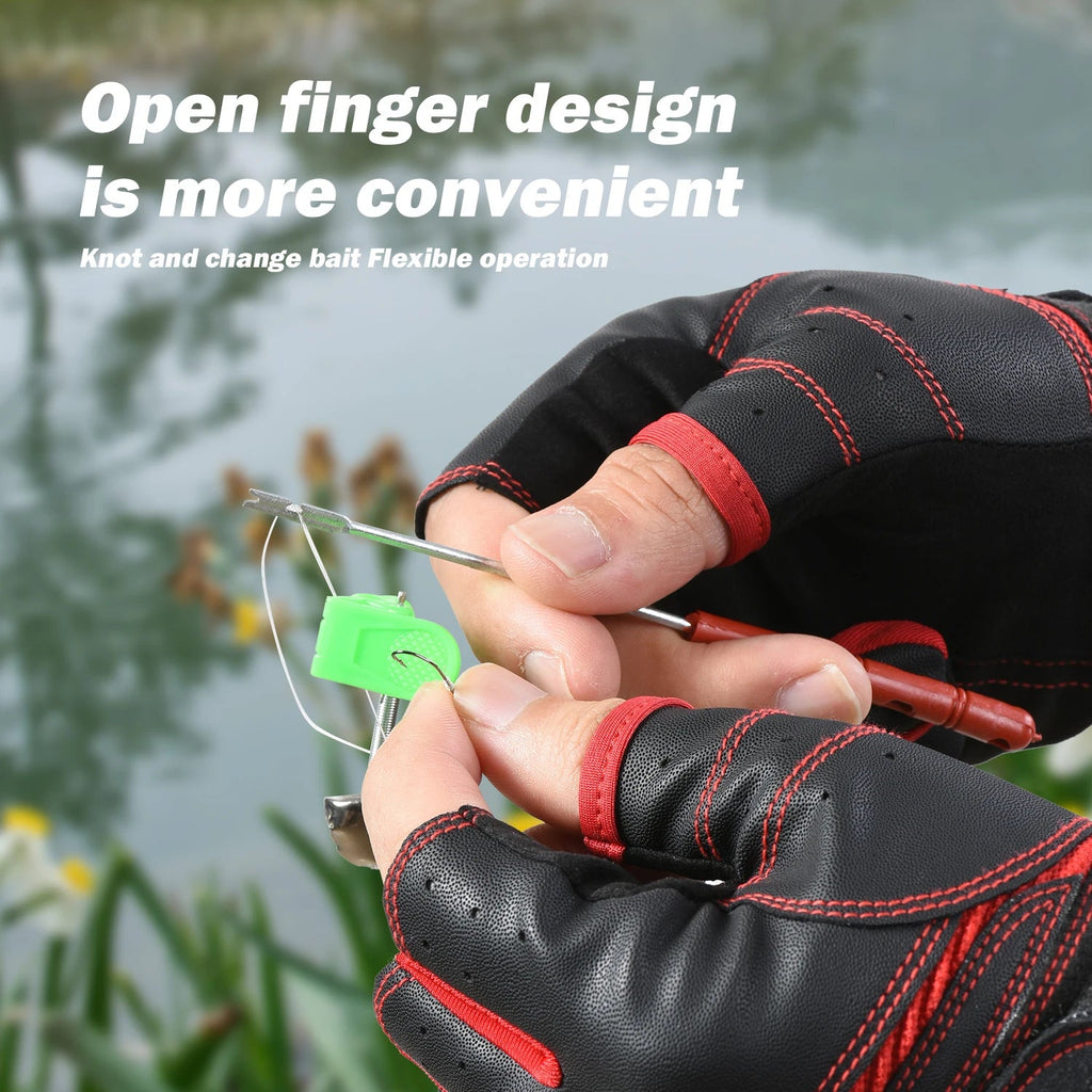 Outdoor sports autumn and winter anti slip wear-resistant and anti cutting lure fishing gloves