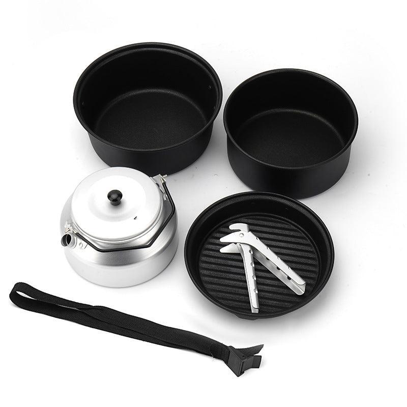 Non-stick coating aluminum alloy cover pot kettle portable camping pot frying pans