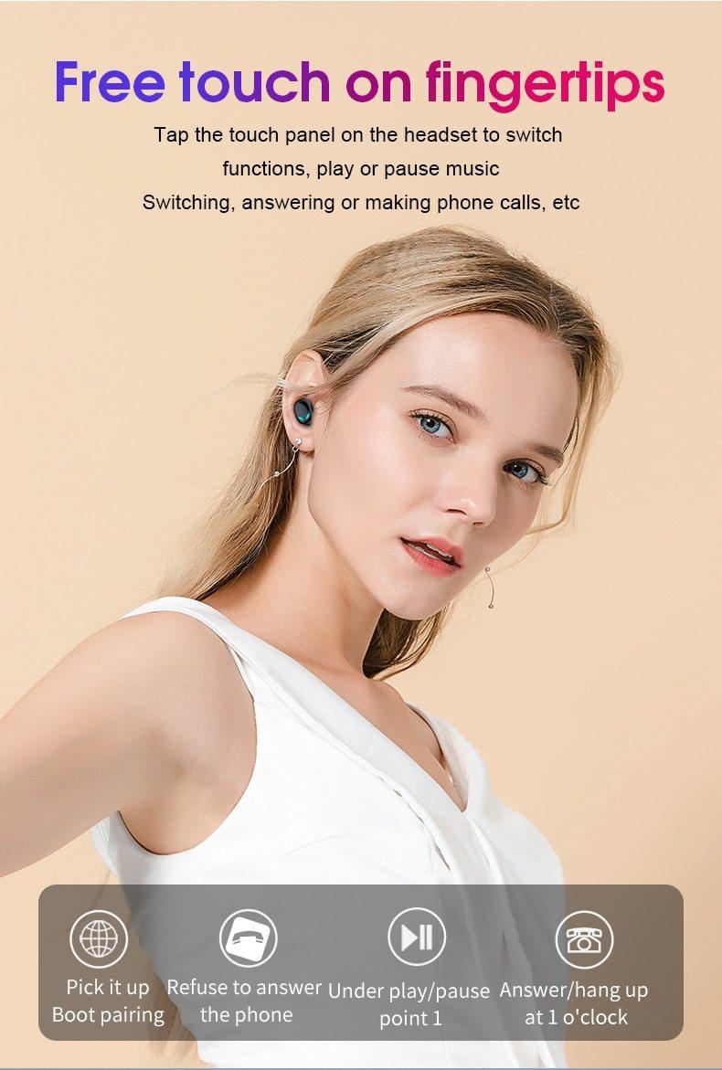 Bluetooth 5.0 Wireless Earphone TWS Headphones Touch Control