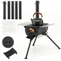 Hot Tent Stove with Chimney Pipes and Foldable Legs for Outdoor Heating