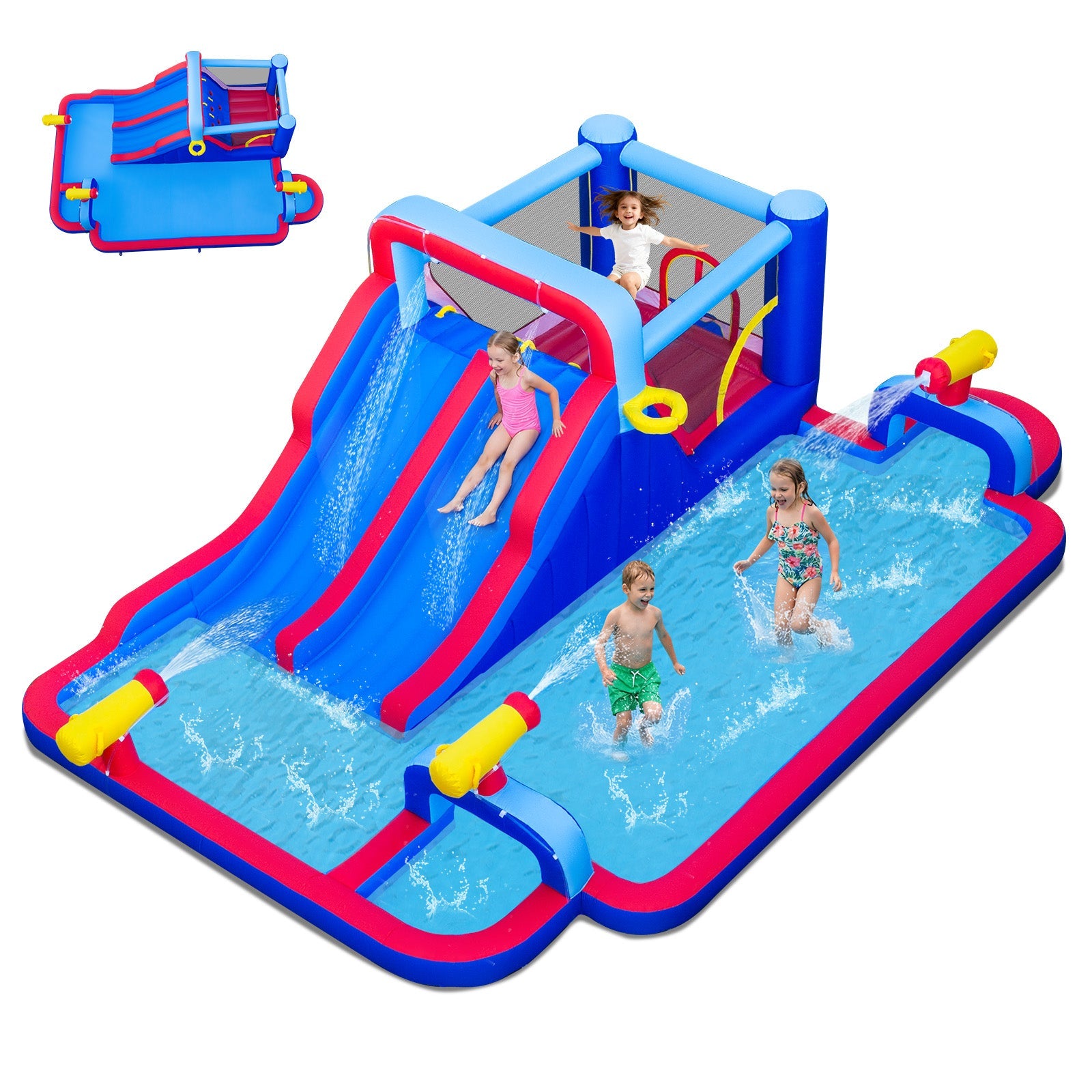 Inflatable Water Slide Park for Kids Backyard Outdoor Fun (without Blower)