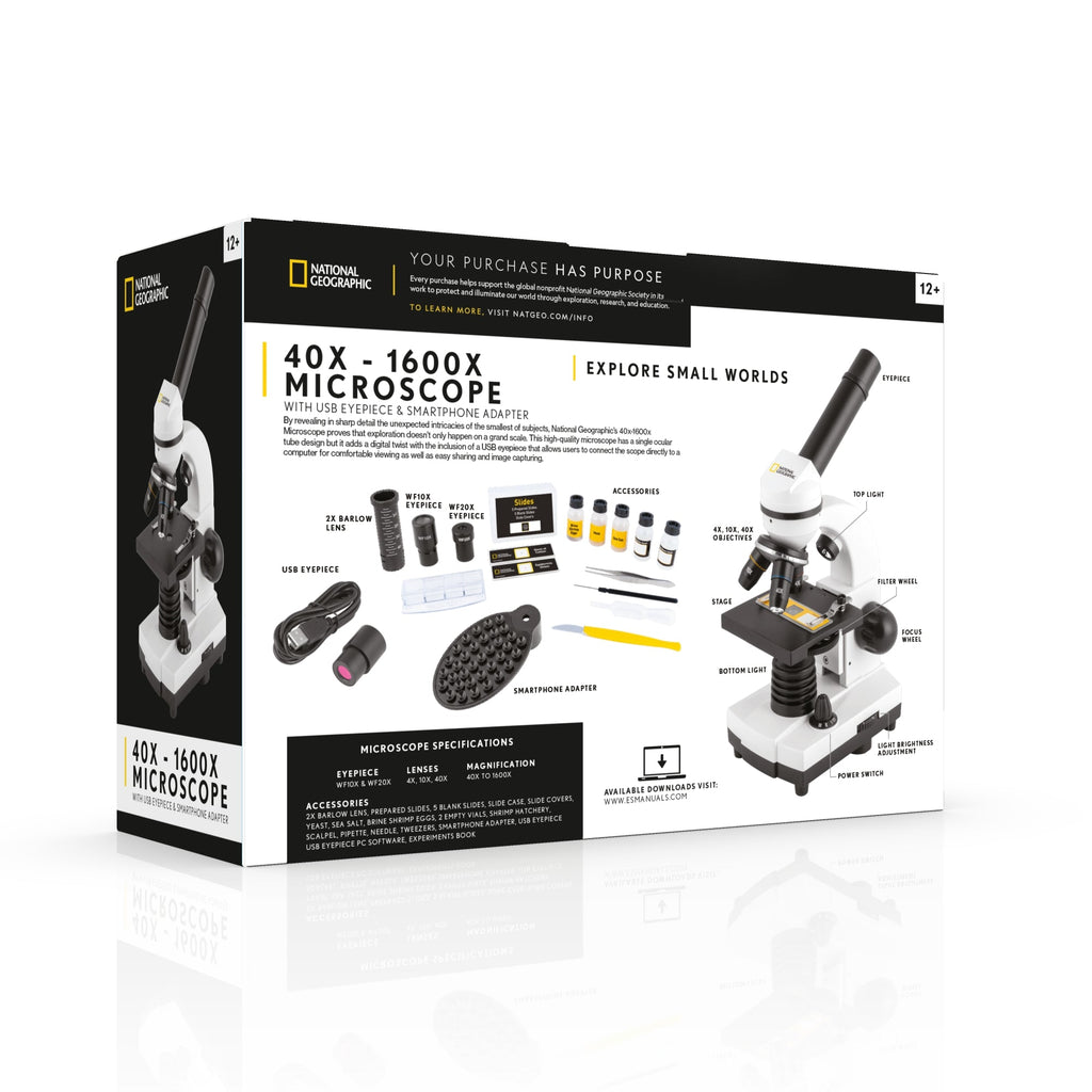 40x-1600x Microscope with USB Eyepiece