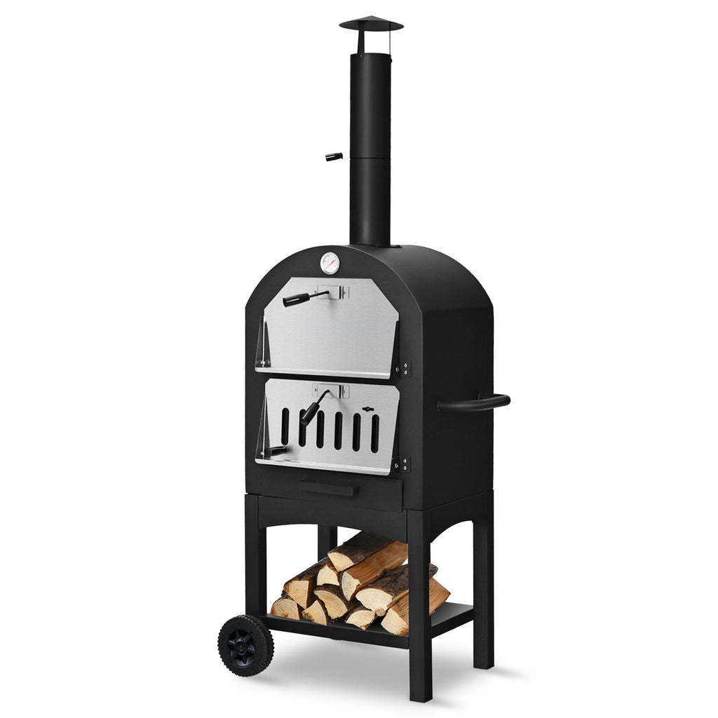 Portable Outdoor Pizza Oven with Stone & Waterproof Cover