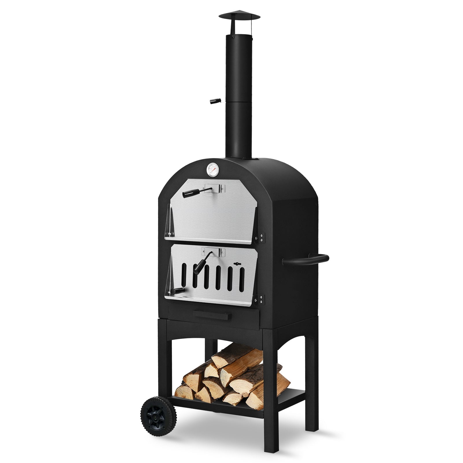 Portable Outdoor Pizza Oven with Stone & Waterproof Cover