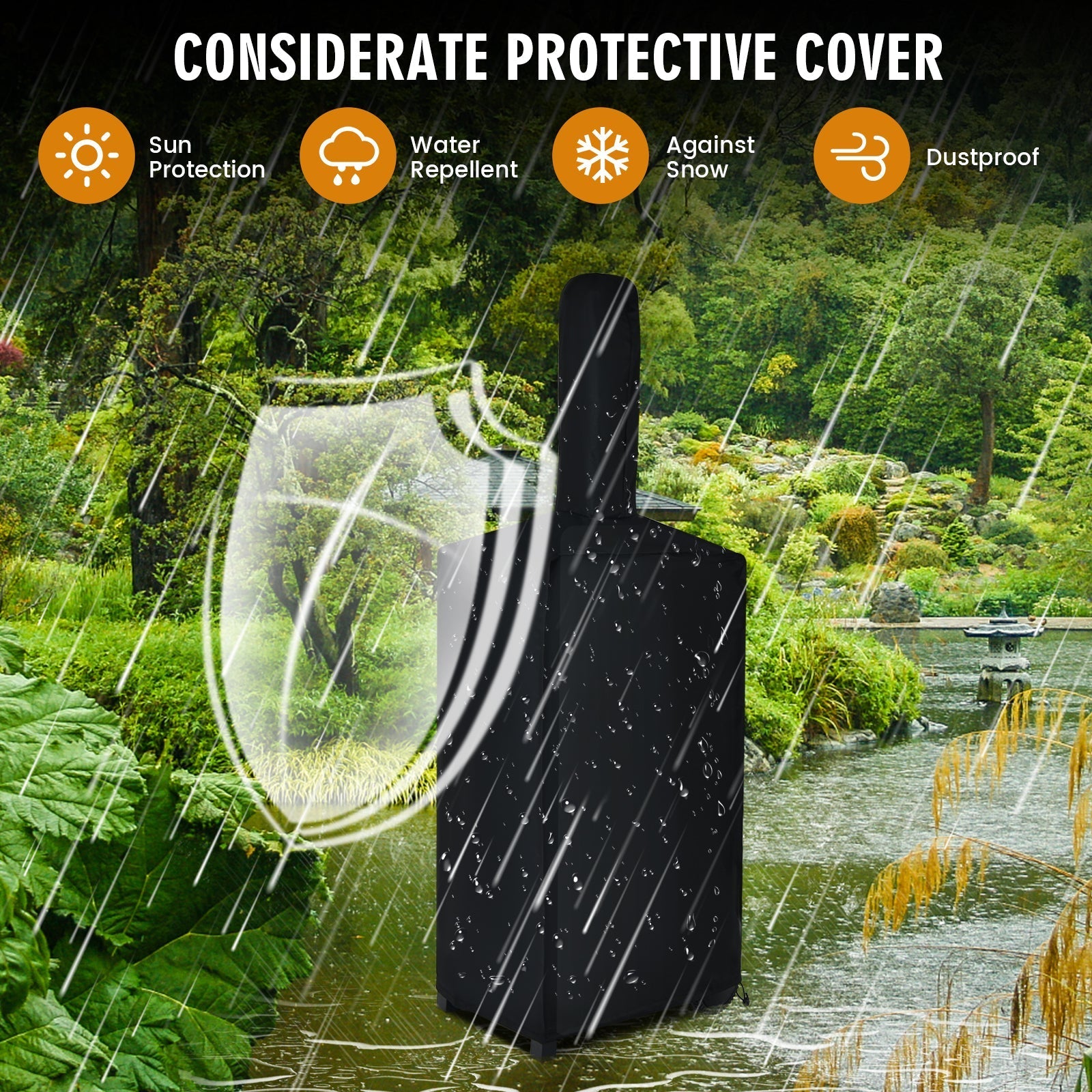 Portable Outdoor Pizza Oven with Stone & Waterproof Cover