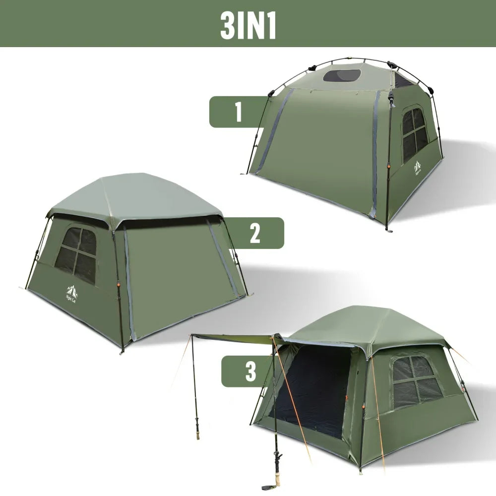 Night Cat Dark Room 4 Person Pop Up Tent Waterproof