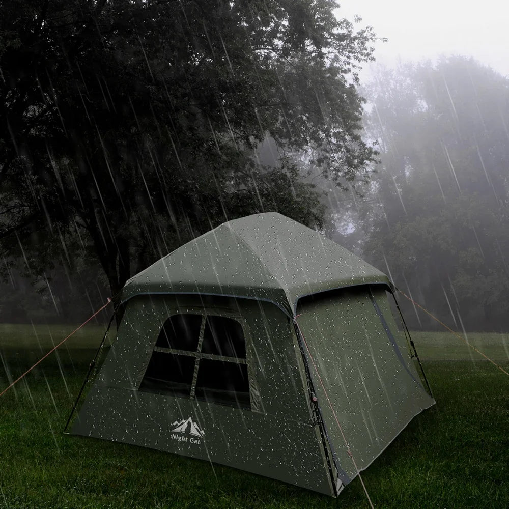 Night Cat Dark Room 4 Person Pop Up Tent Waterproof