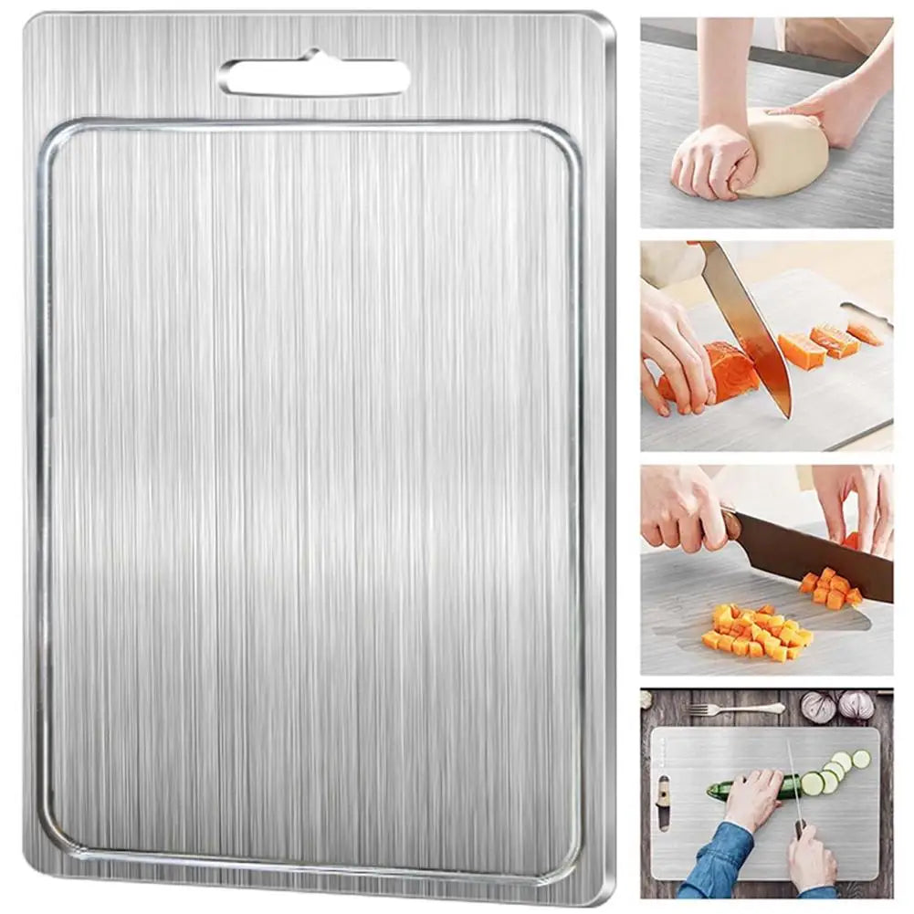 NEW Titanium Cutting Boards For Kitchen Steel Cutting Board 304 Steel Double-Sided Food Grade Cutting